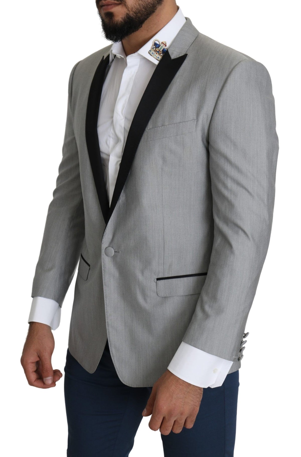 New Dolce & Gabbana Light Gray Single Breasted SARTORIA Blazer