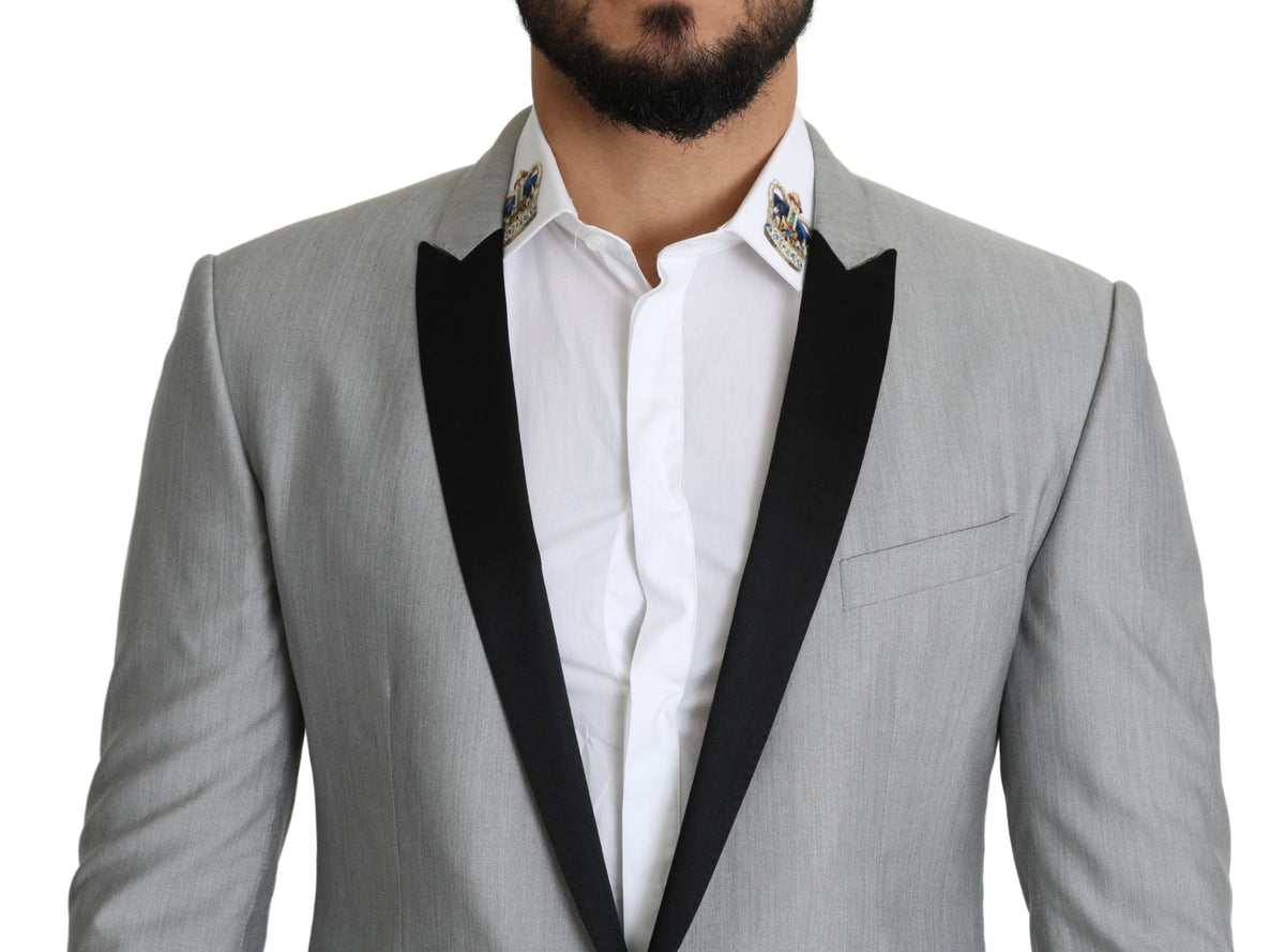 New Dolce & Gabbana Light Gray Single Breasted SARTORIA Blazer
