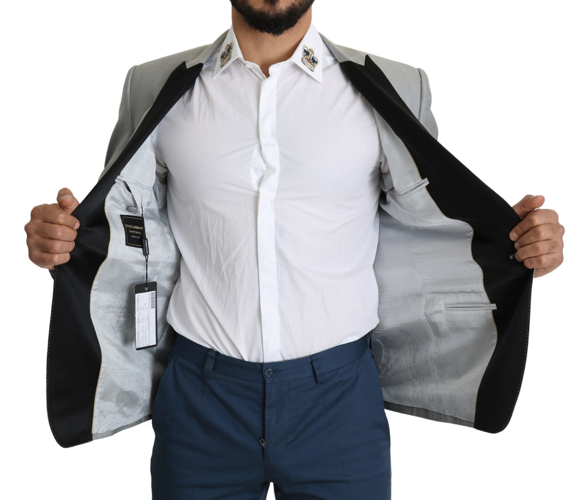 New Dolce & Gabbana Light Gray Single Breasted SARTORIA Blazer