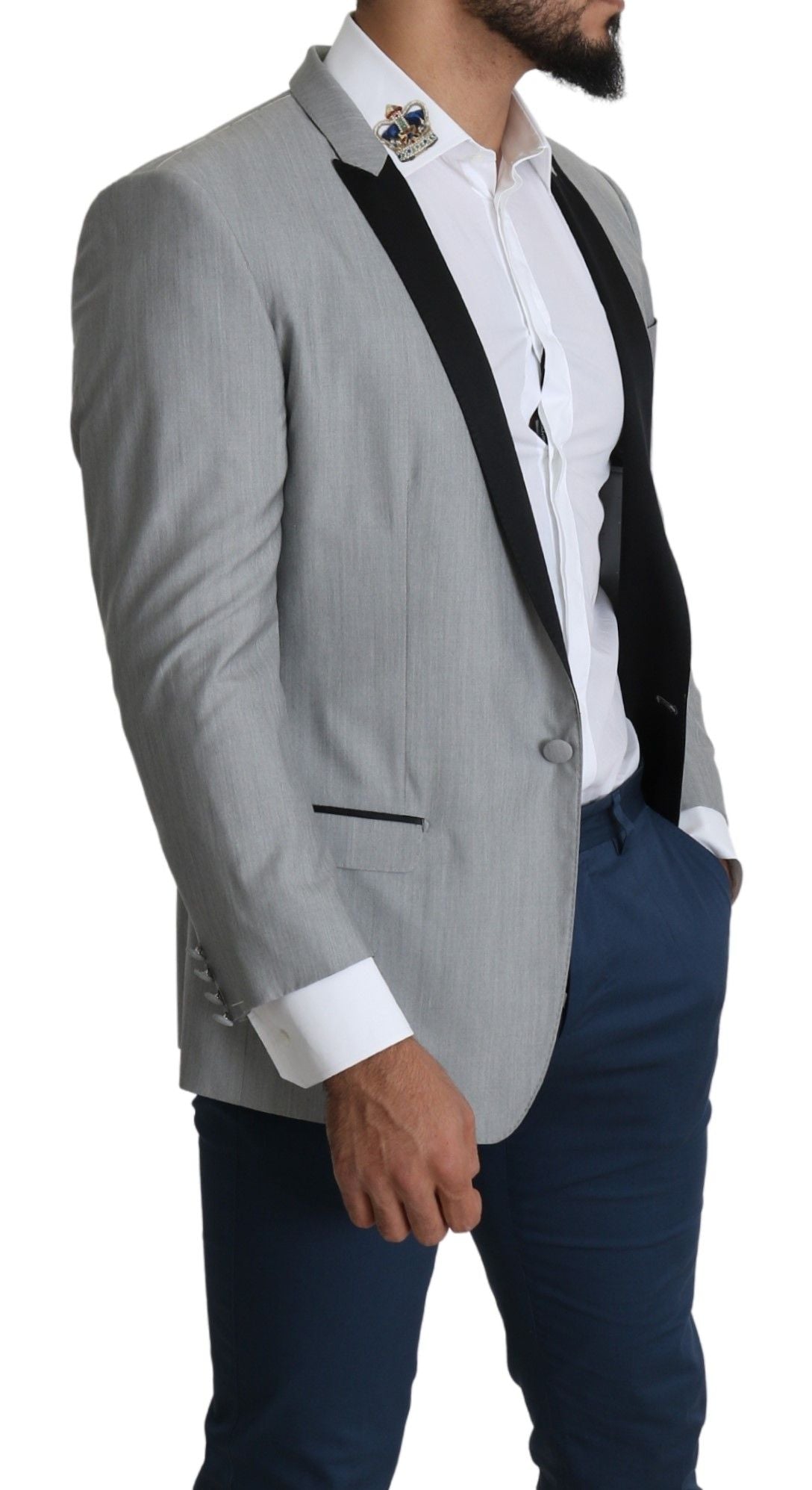 New Dolce & Gabbana Light Gray Single Breasted SARTORIA Blazer