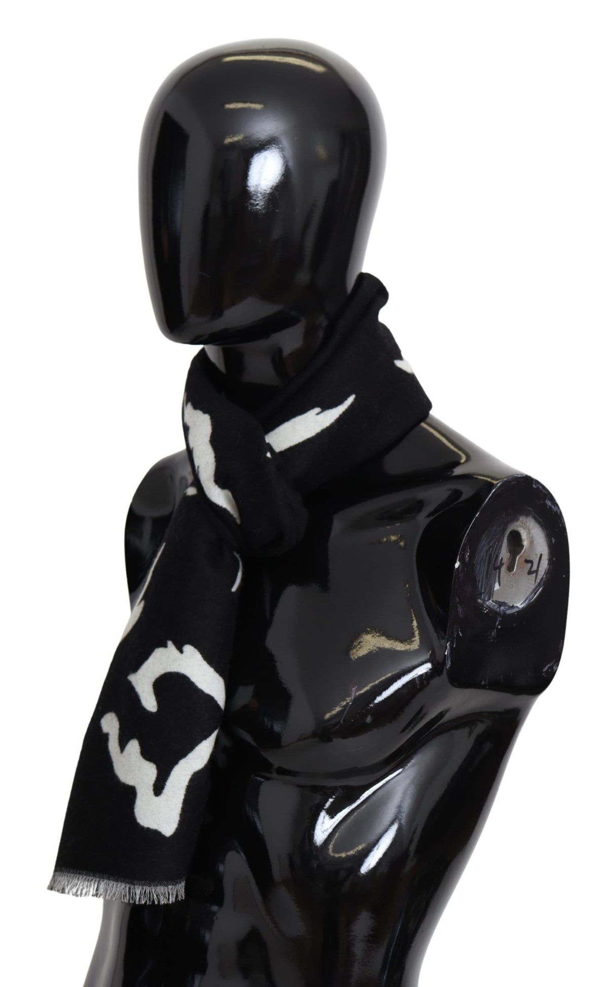 New Givenchy Black White Wool Unisex Winter Warm Scarf Wrap Shawl