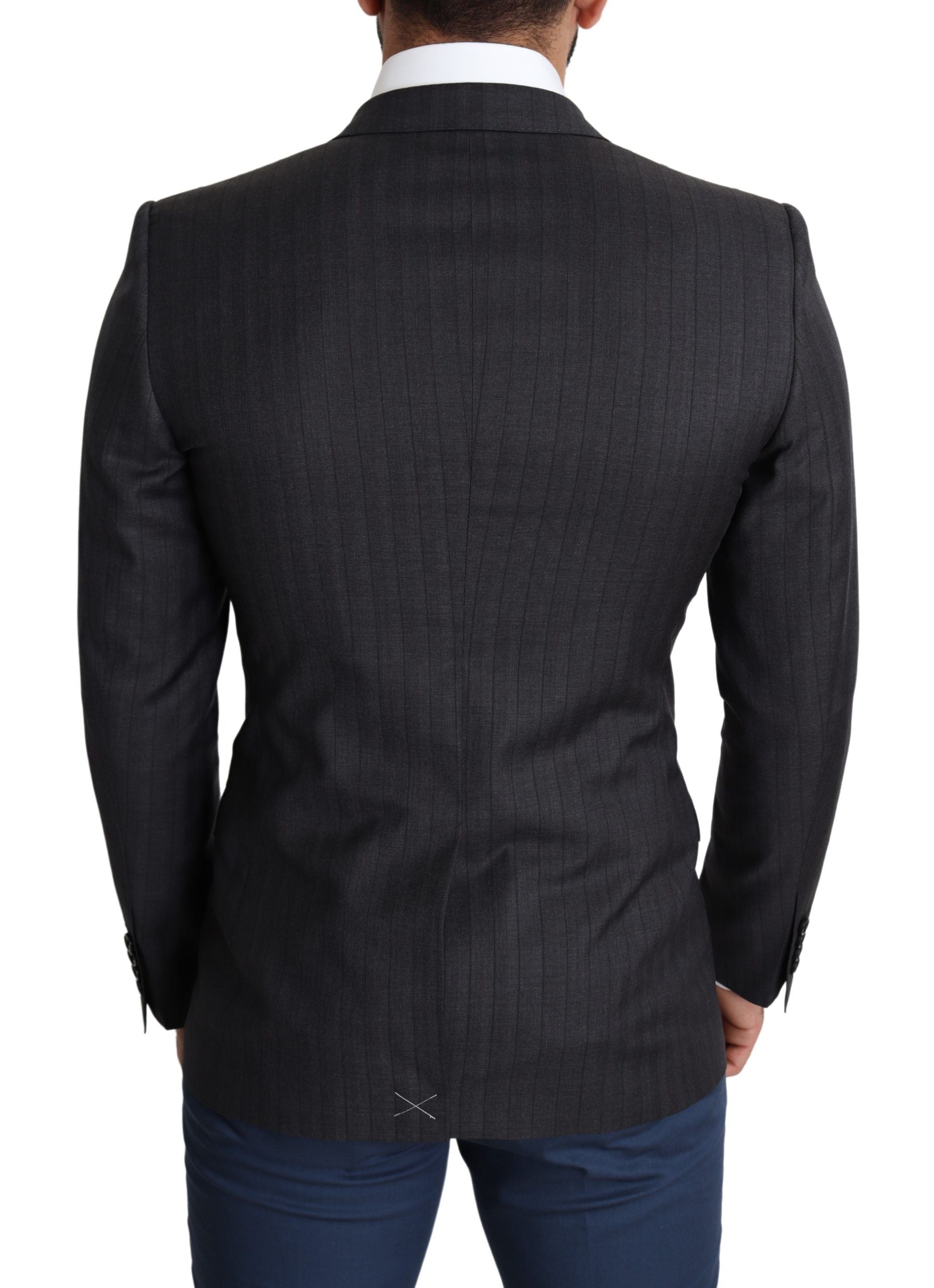 Dolce & Gabbana Dark Gray Wool Single Breasted Coat MARTINI Blazer