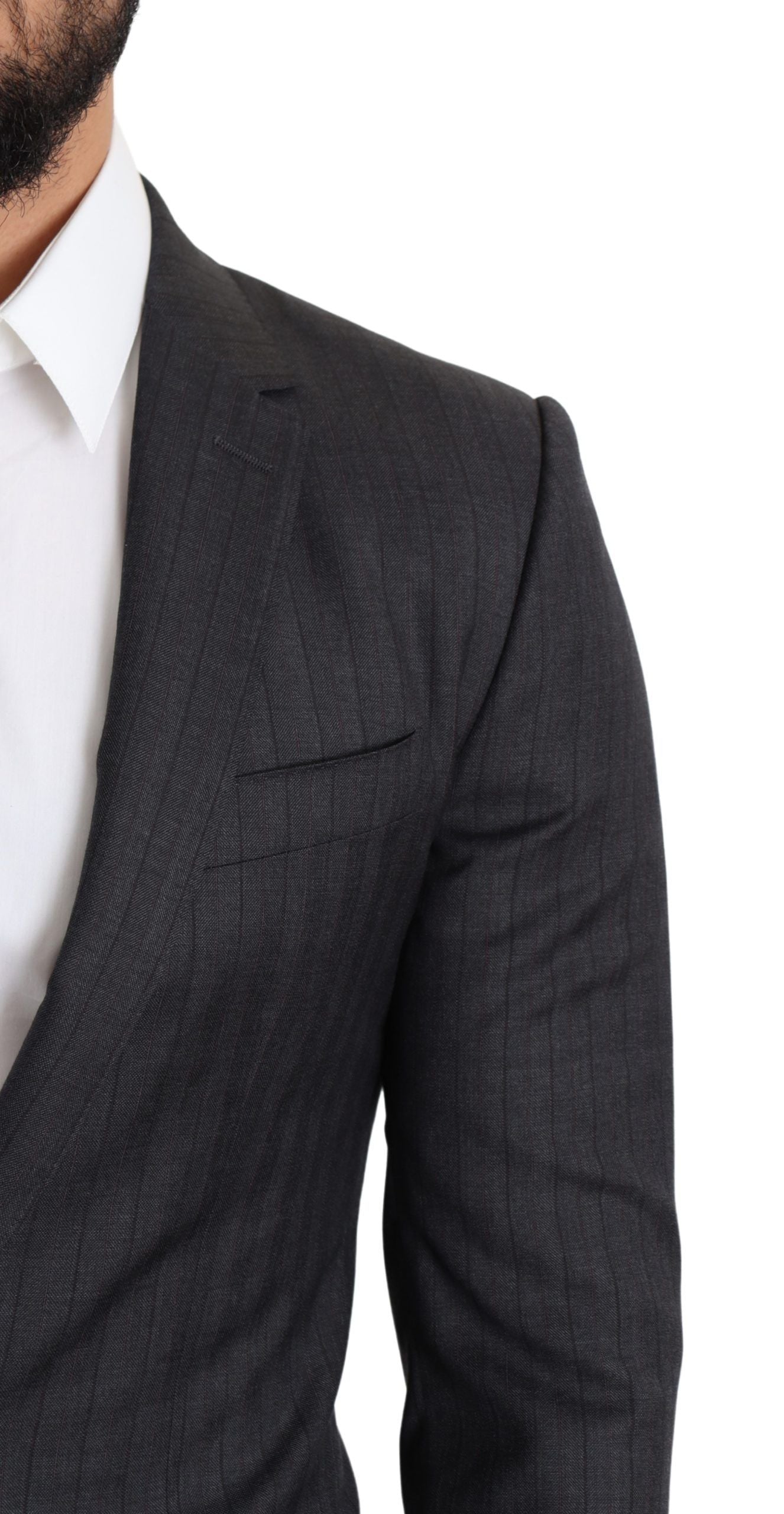 Dolce & Gabbana Dark Gray Wool Single Breasted Coat MARTINI Blazer