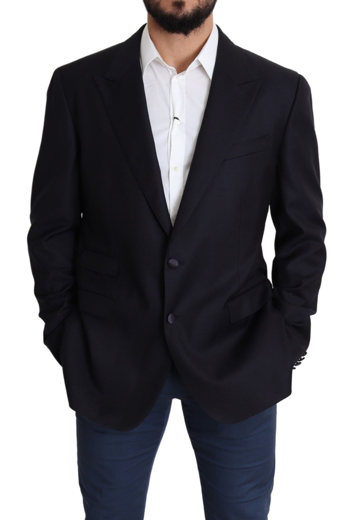 New Dolce & Gabbana Black Wool Single Breasted NAPOLI Blazer