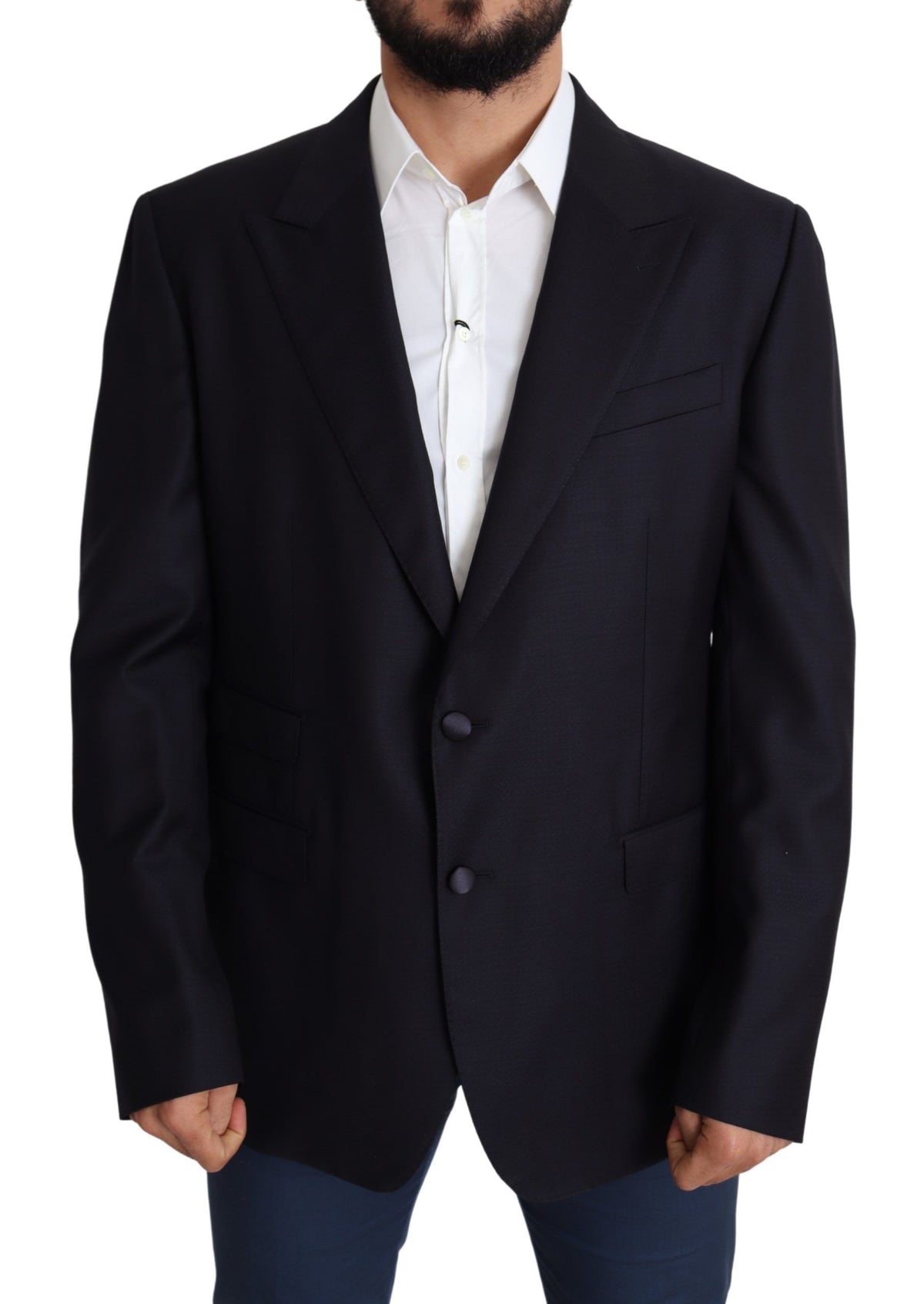 New Dolce & Gabbana Black Wool Single Breasted NAPOLI Blazer