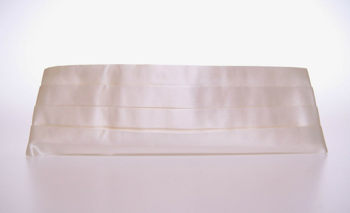 New Dolce & Gabbana White Waist Tuxedo Smoking Belt Cummerbund