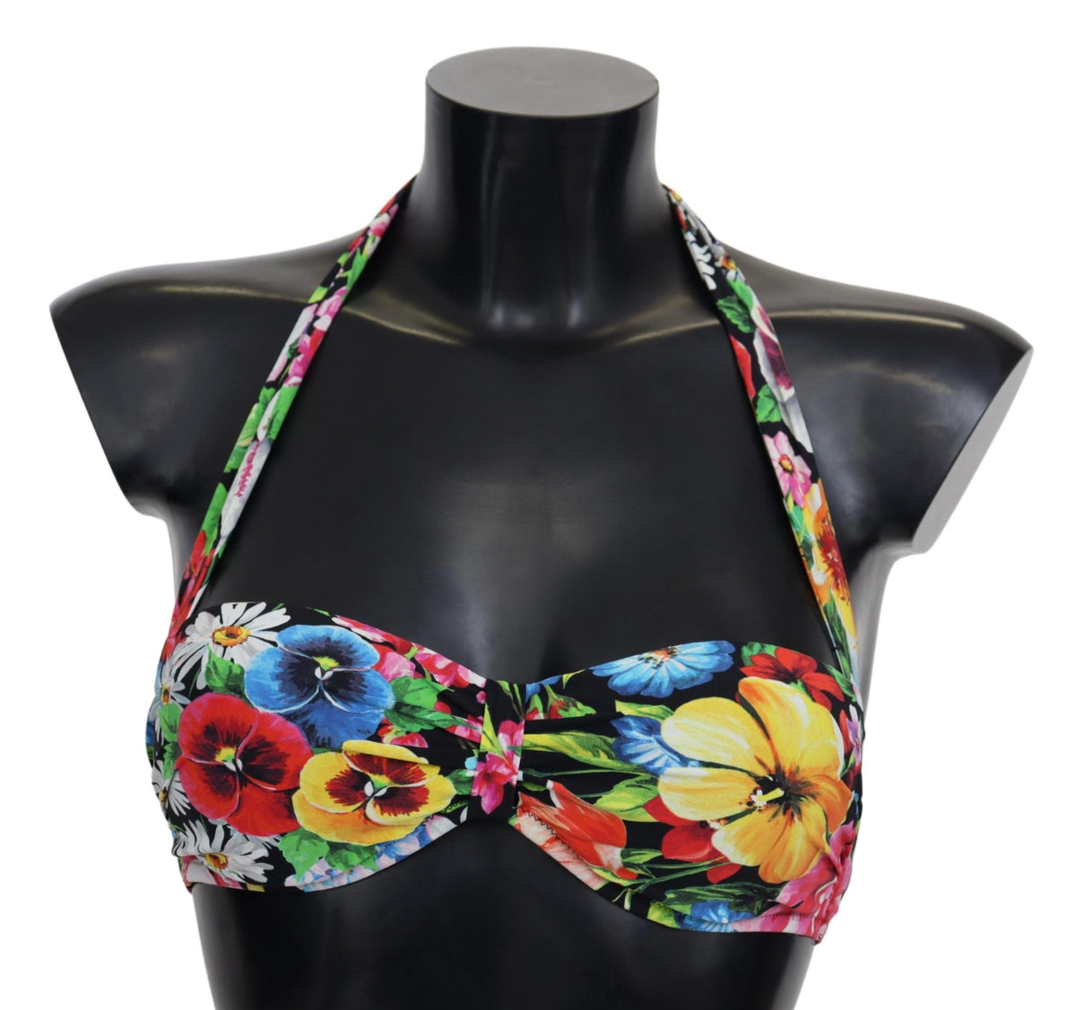 New Dolce & Gabbana Multicolor Floral Print Swimwear Bikini Tops