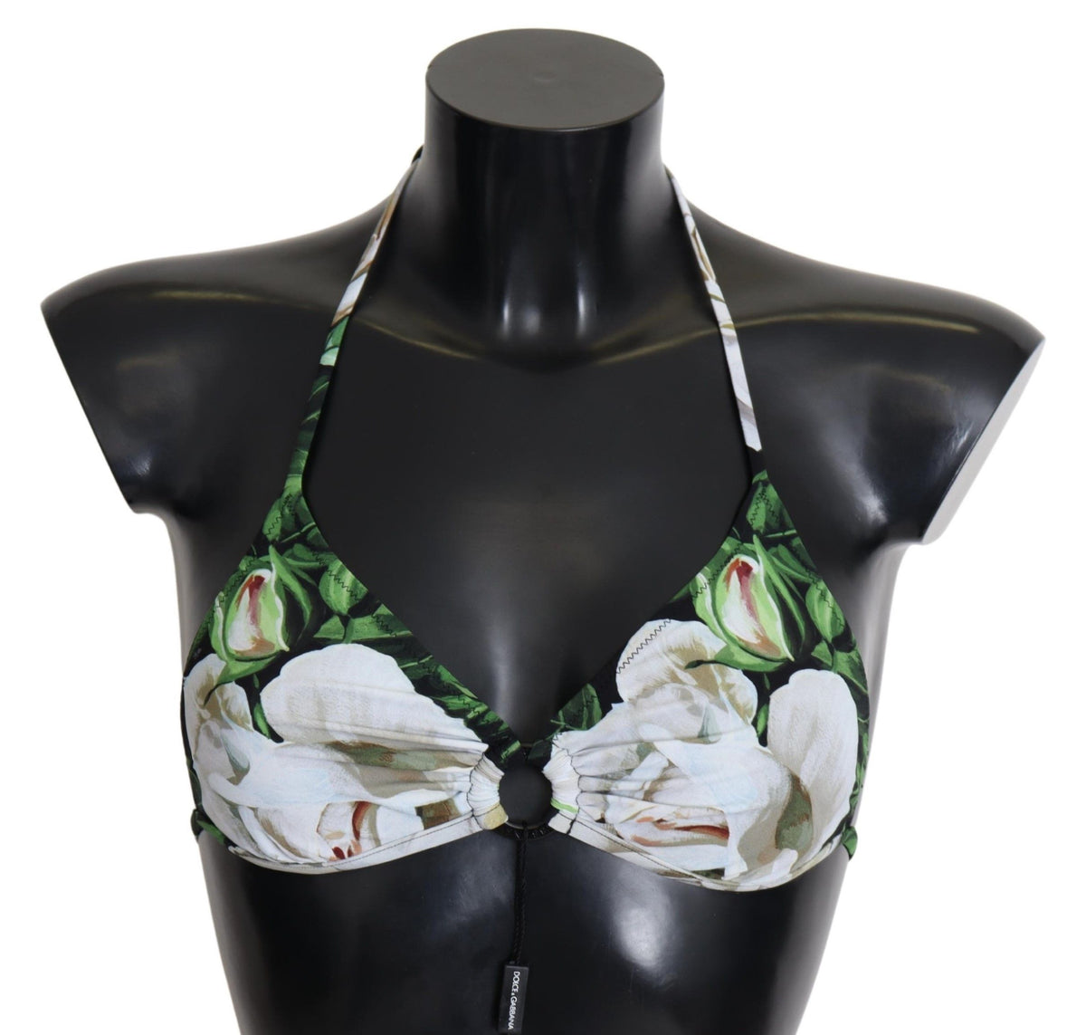 New Dolce & Gabbana Multicolor Floral Print Halter Swimwear Bikini Top