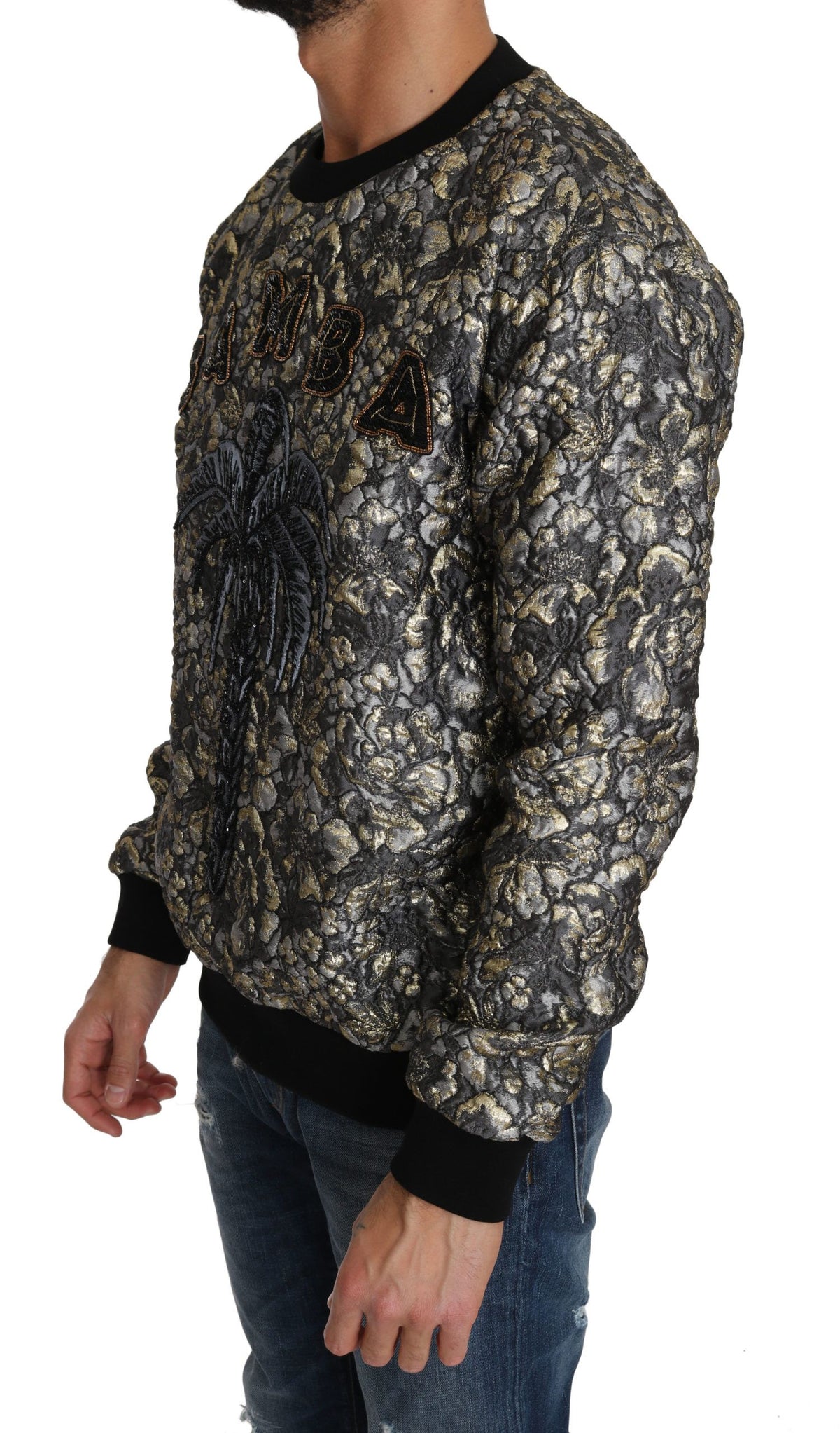 New Dolce & Gabbana Multicolor SAMBA Jacquard Palmtree Pullover Sweater