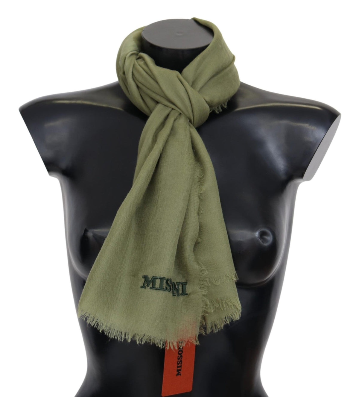 New Missoni Green Cashmere Unisex Neck Wrap Scarf