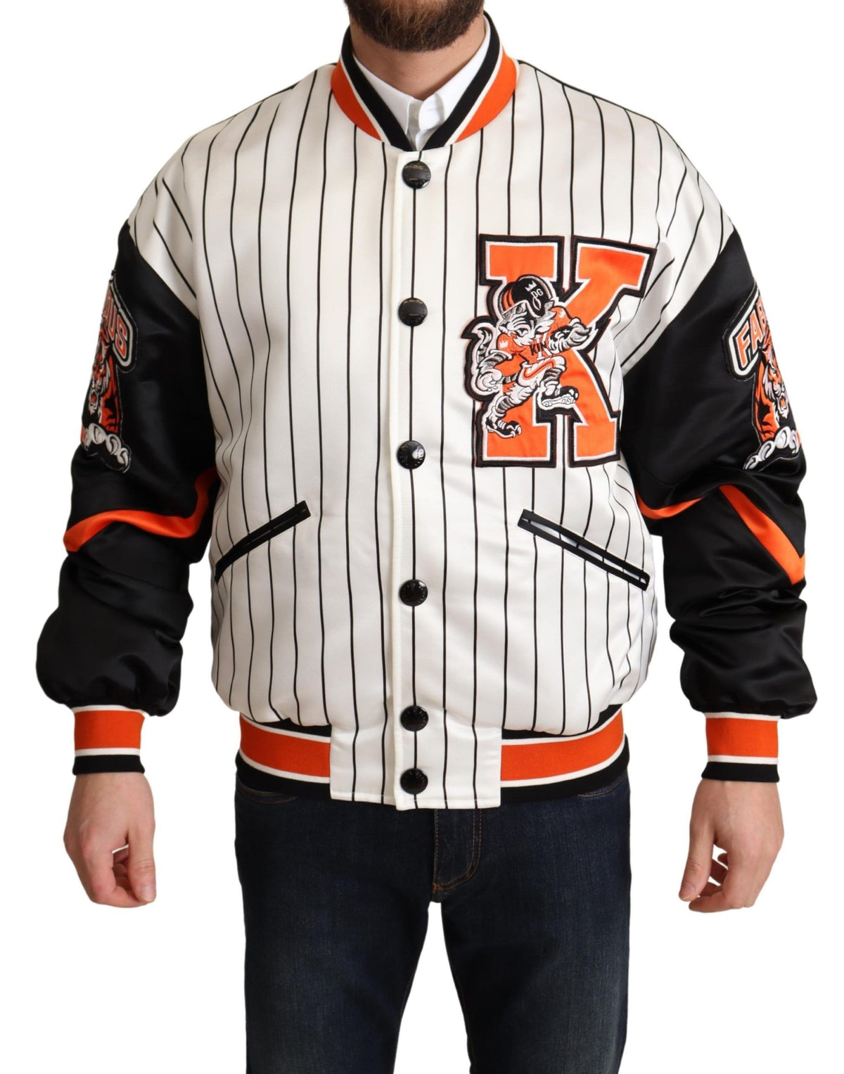New Dolce & Gabbana Multicolor Bomber King Logo #DGMILLENNIALS Jacket