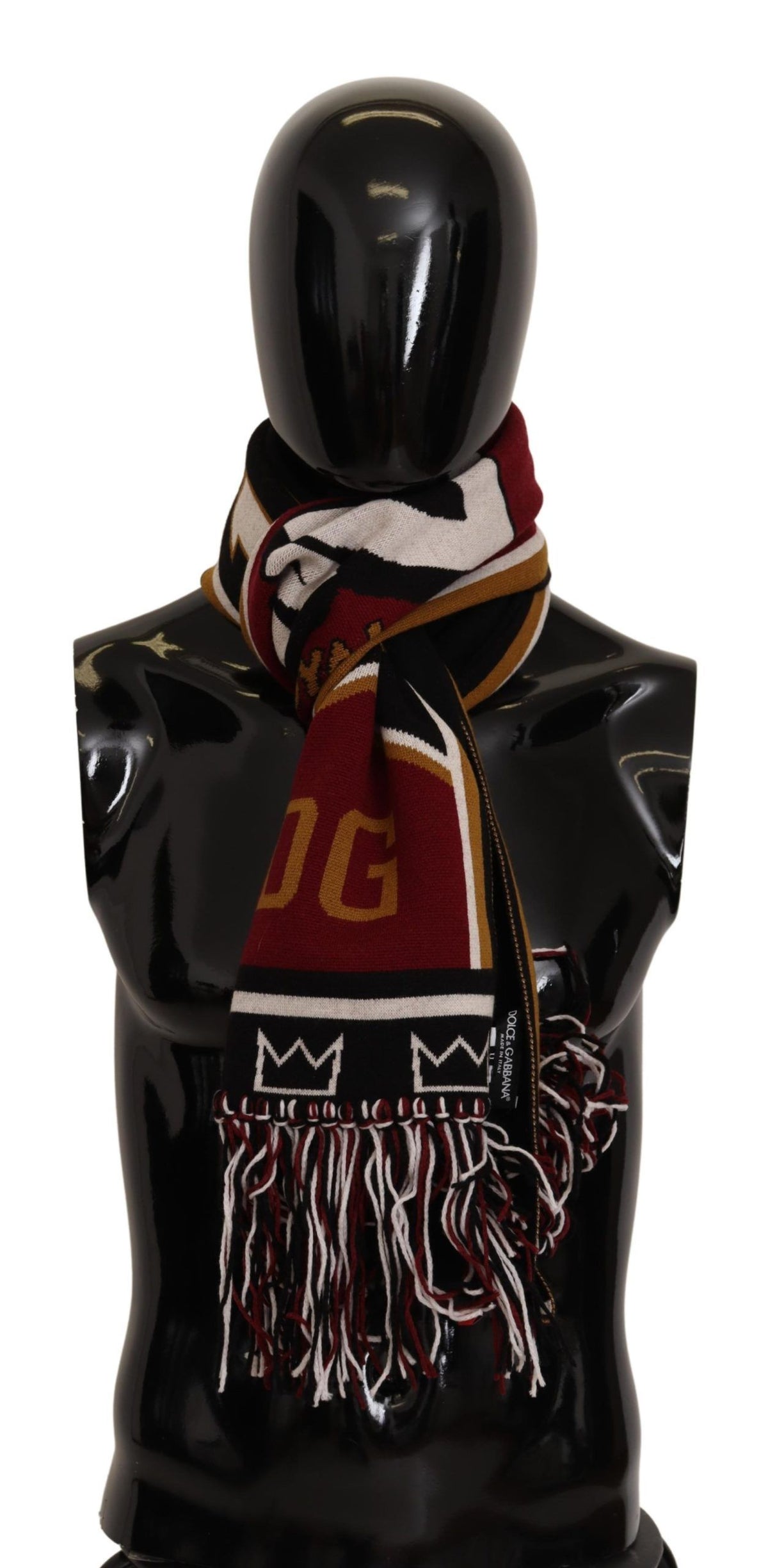 New Dolce & Gabbana Wool Knit DG King Shawl Wrap Scarf