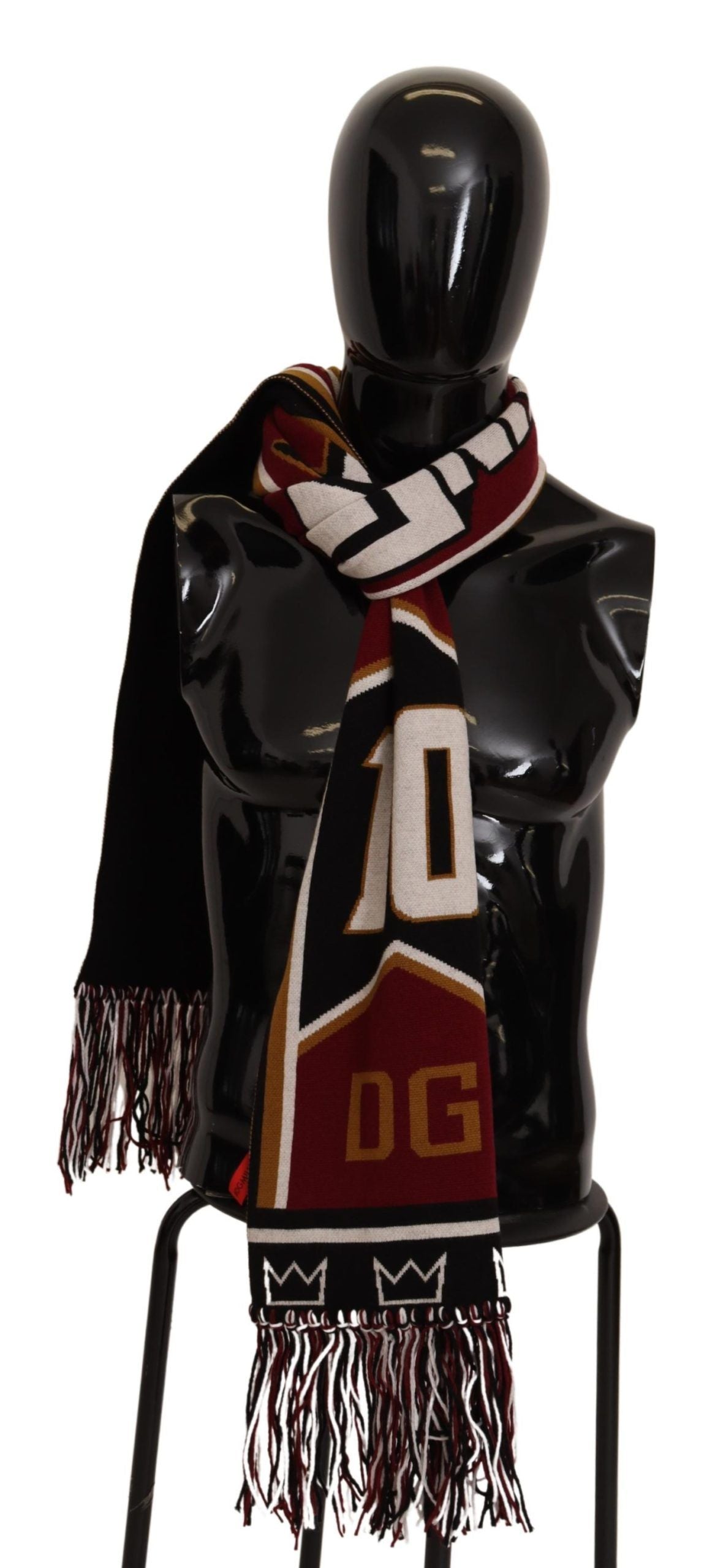 New Dolce & Gabbana Wool Knit DG King Shawl Wrap Scarf