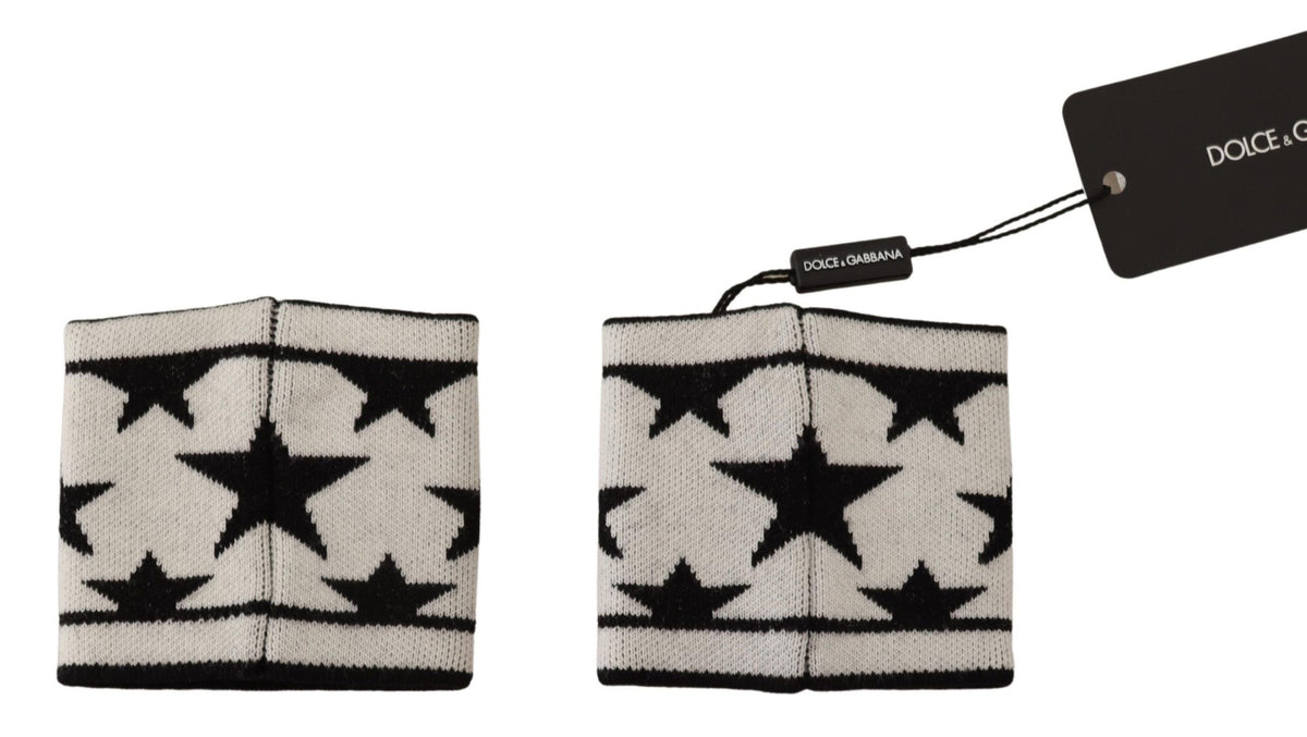 New Dolce & Gabbana White Black Wool Logo #DGMILLENNIALS Wristband