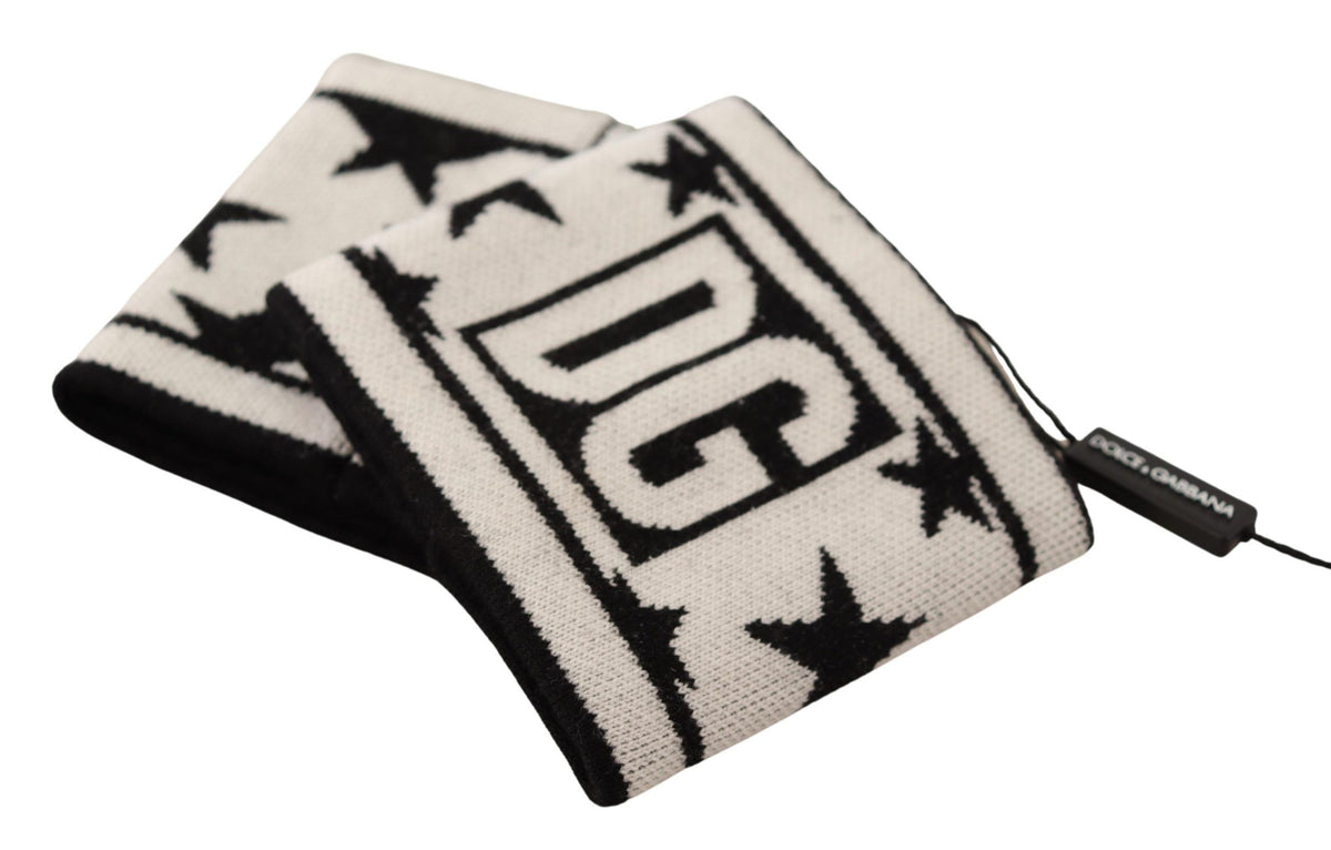 New Dolce & Gabbana White Black Wool Logo #DGMILLENNIALS Wristband