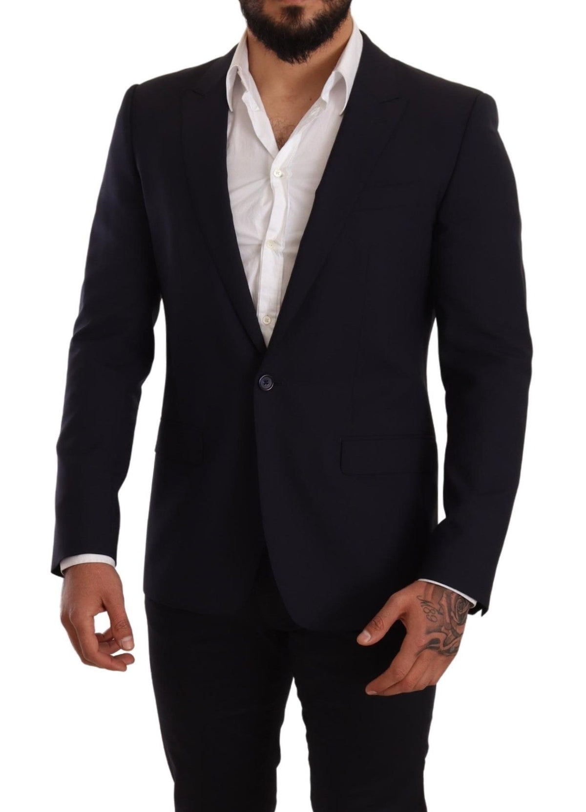 New Dolce & Gabbana Navy Blue Wool Slim Fit MARTINI Blazer