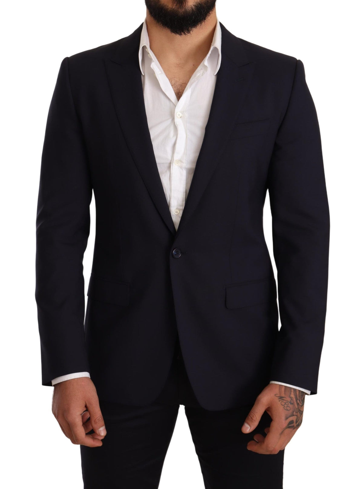 New Dolce & Gabbana Navy Blue Wool Slim Fit MARTINI Blazer