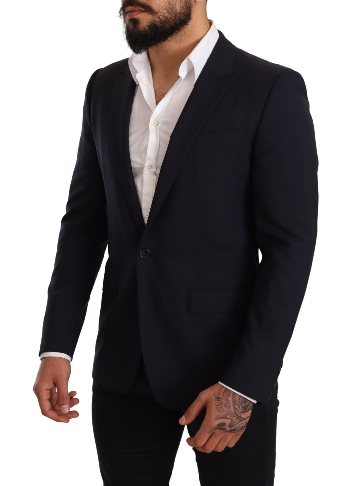 New Dolce & Gabbana Navy Blue Wool Slim Fit MARTINI Blazer