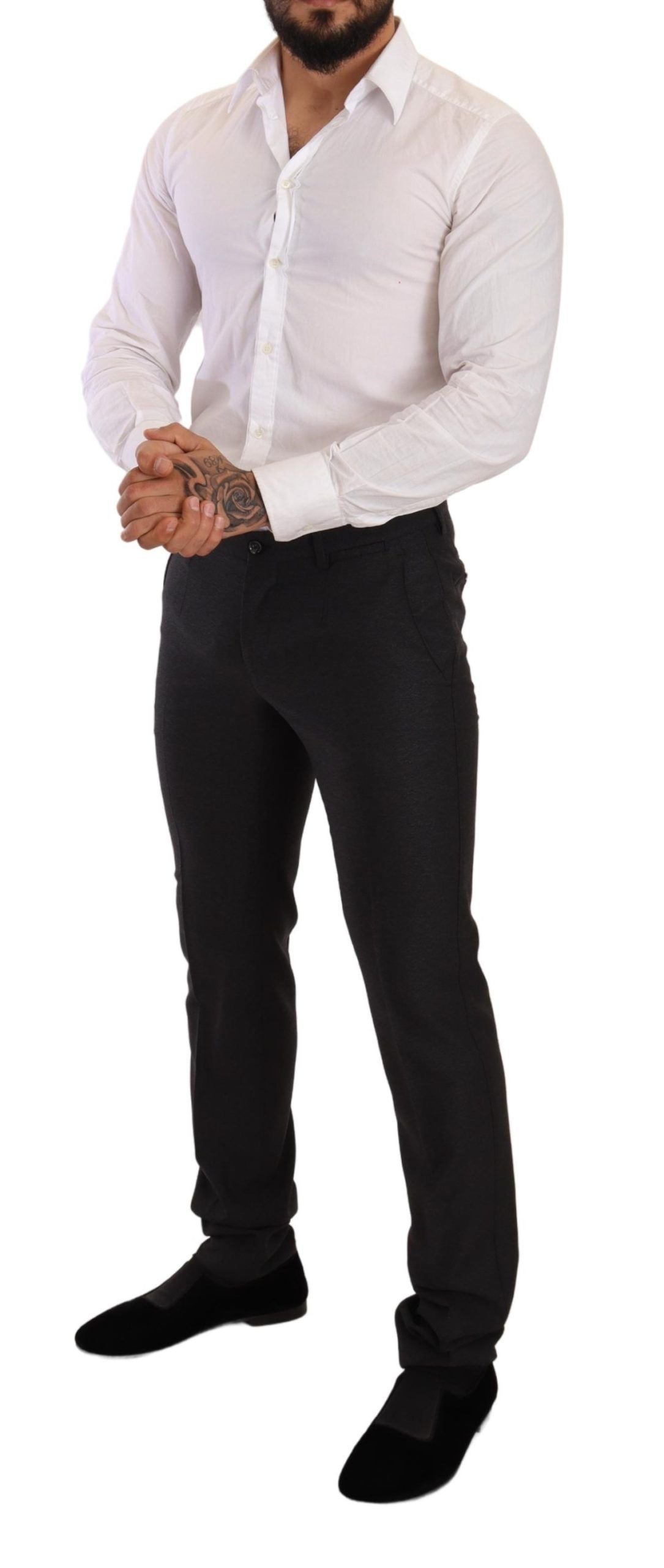 New Dolce & Gabbana Gray Wool MARTINI Slim Fit Set Suit