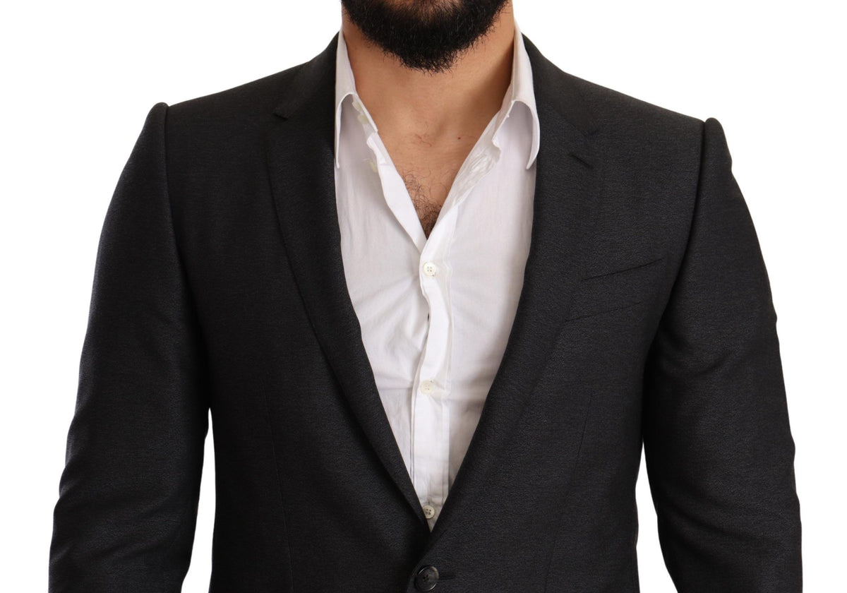 New Dolce & Gabbana Gray Wool MARTINI Slim Fit Set Suit