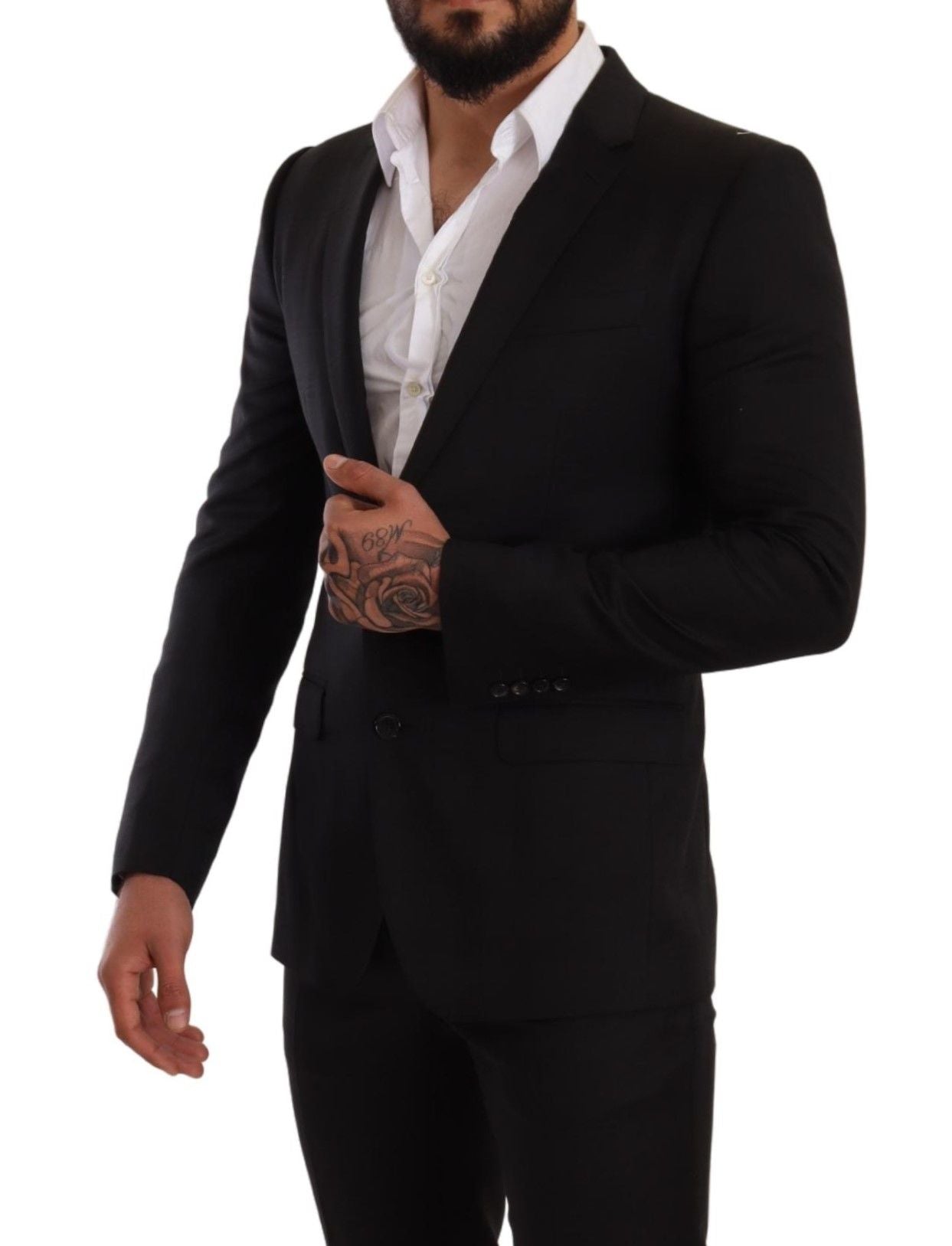 Dolce & Gabbana Dark Gray Check MARTINI SLIM FIT 2 Piece Suit