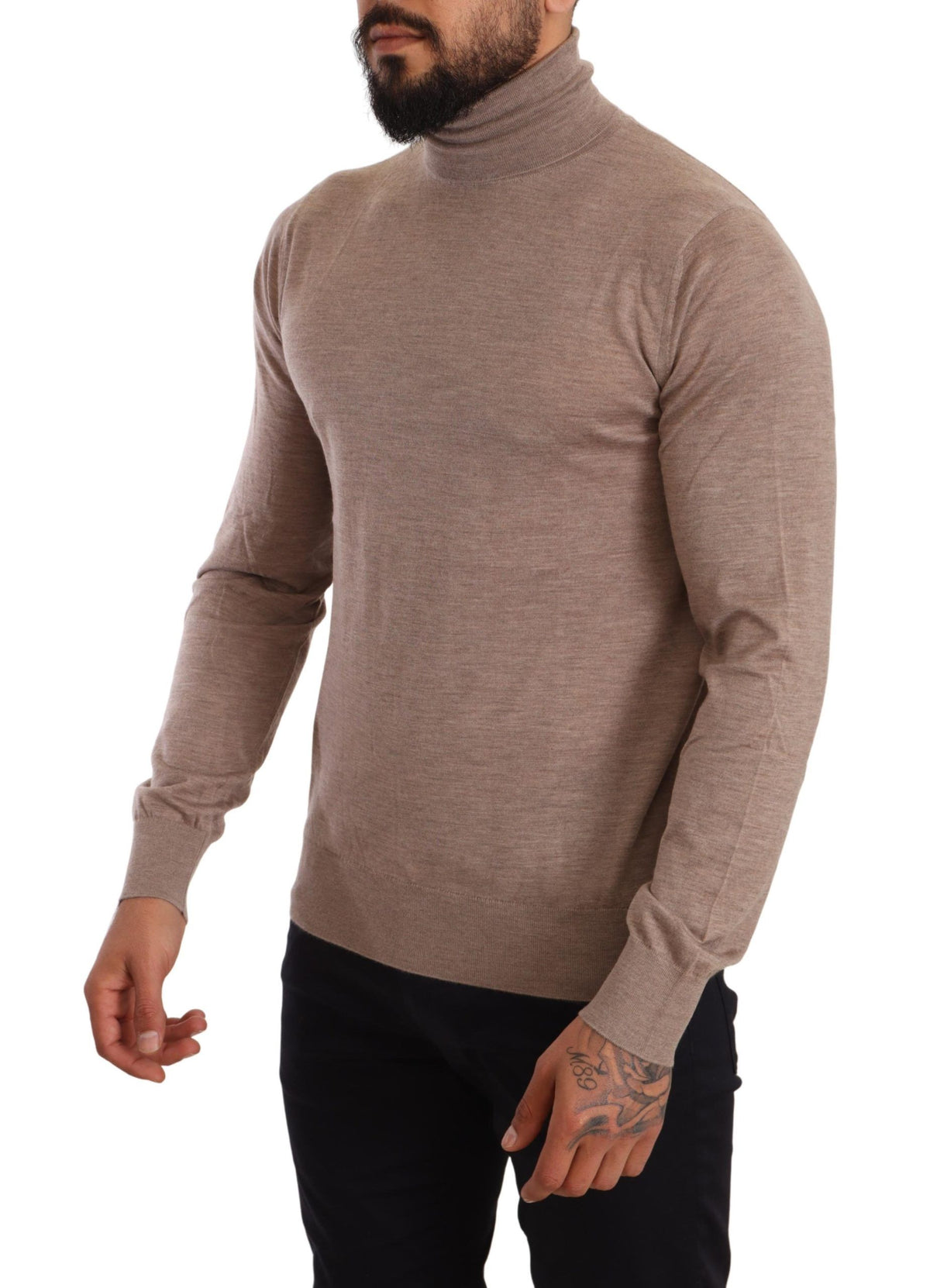 New Dolce & Gabbana Brown Cashmere Turtleneck Pullover Sweater