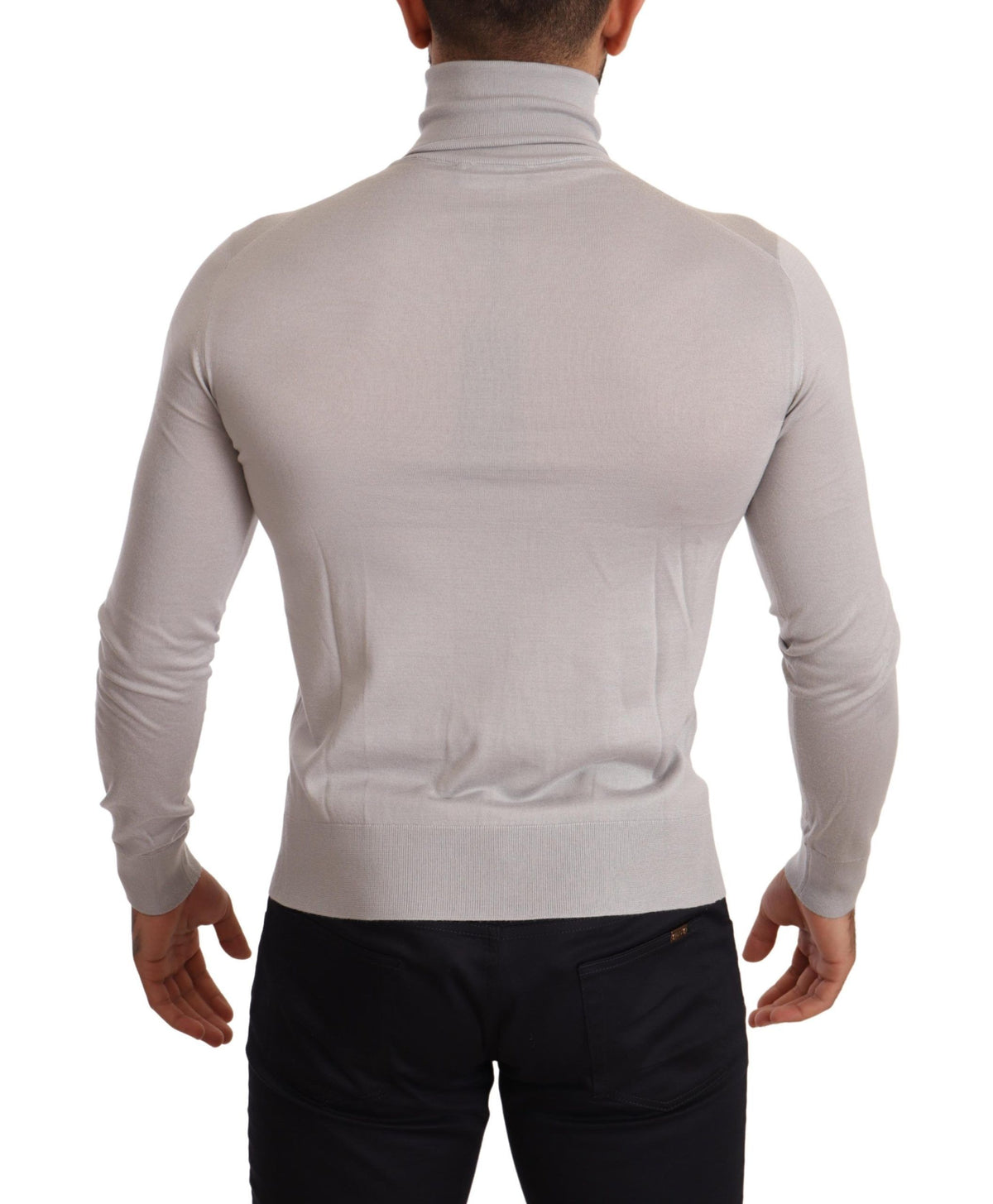 New Dolce & Gabbana Gray Cashmere Turtleneck Pullover Sweater