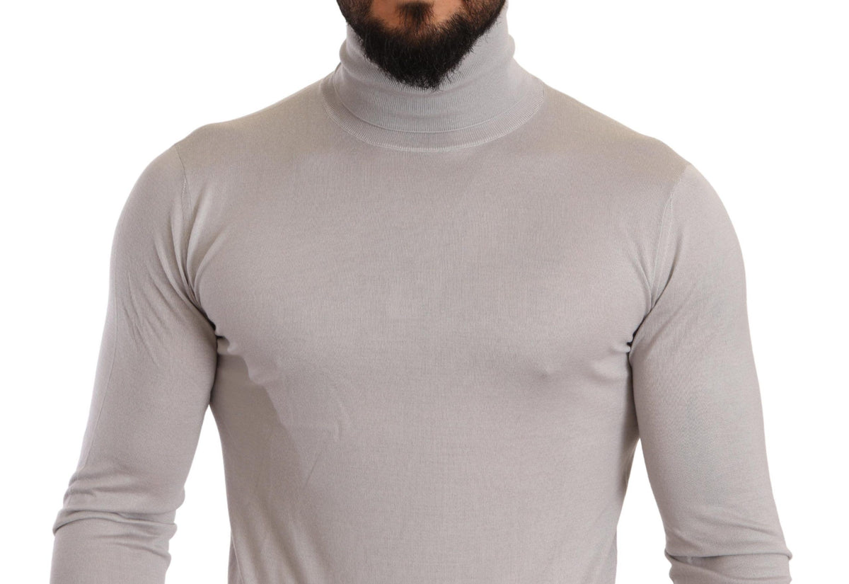 New Dolce & Gabbana Gray Cashmere Turtleneck Pullover Sweater