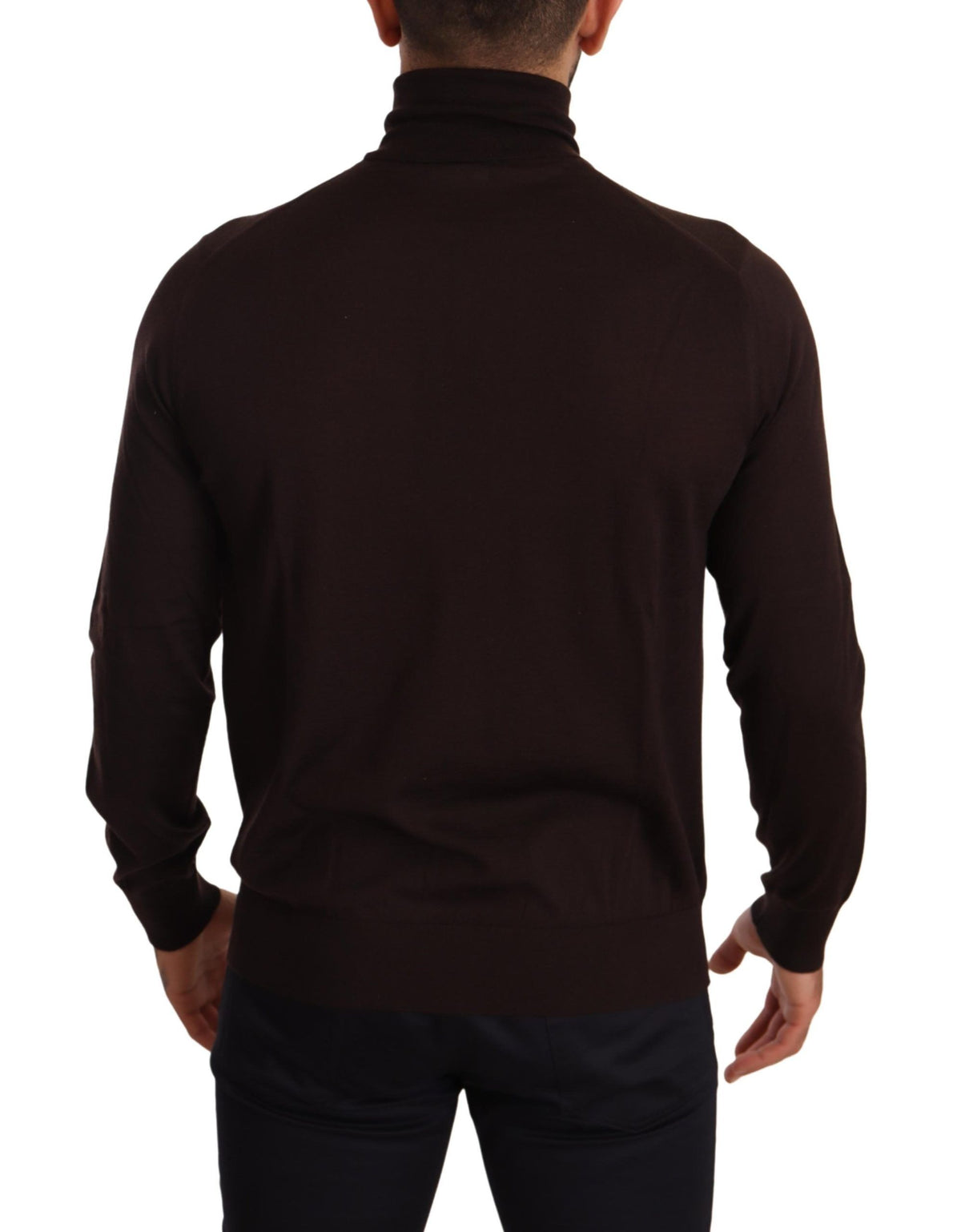 New Dolce & Gabbana Brown Cashmere Turtleneck Pullover Sweater