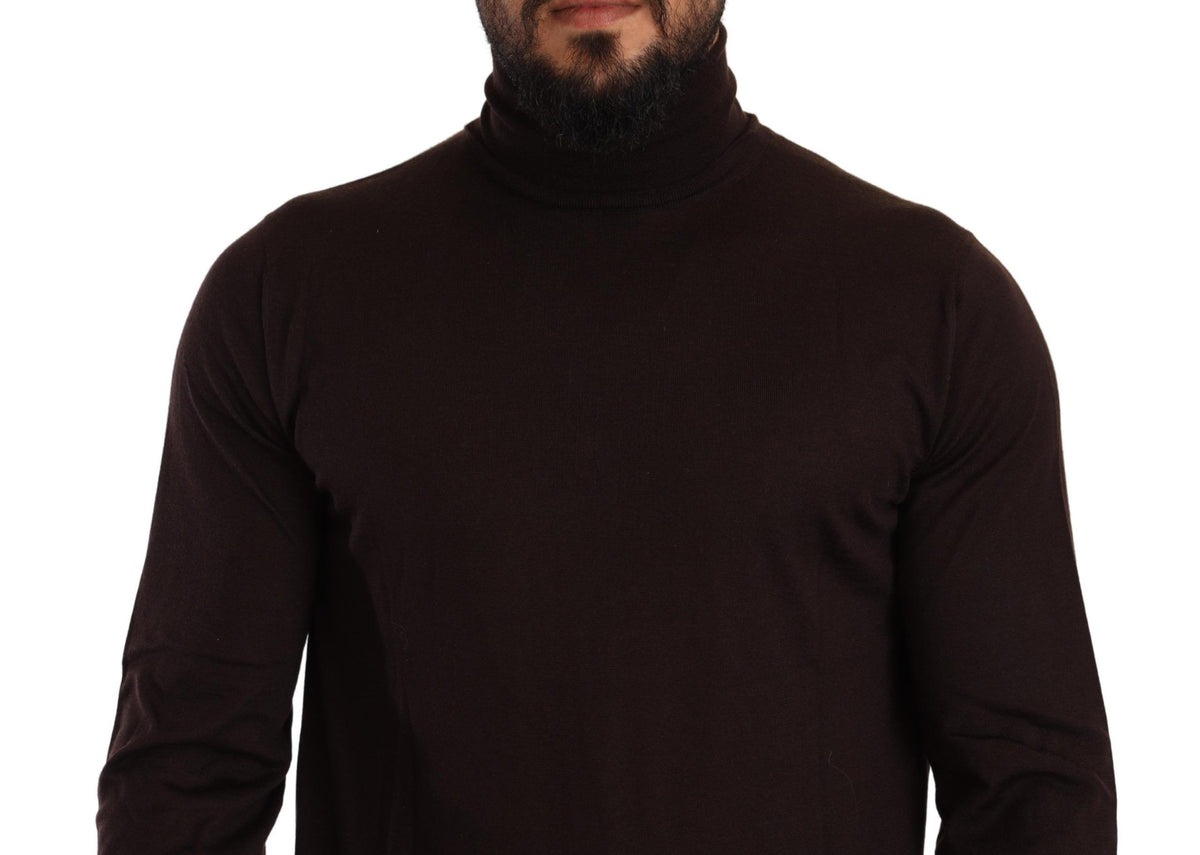 New Dolce & Gabbana Brown Cashmere Turtleneck Pullover Sweater