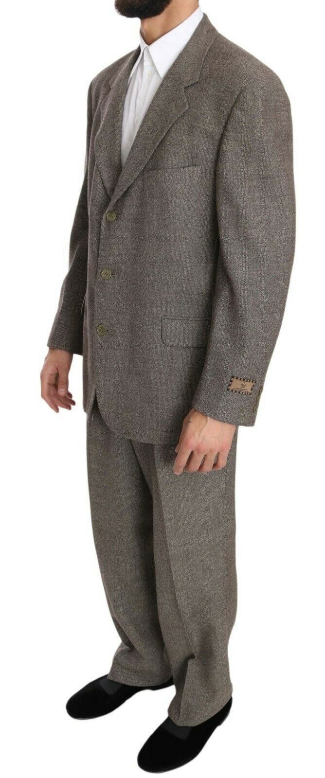 New Fendi Brown Wool Regular Single Breasted Suit
