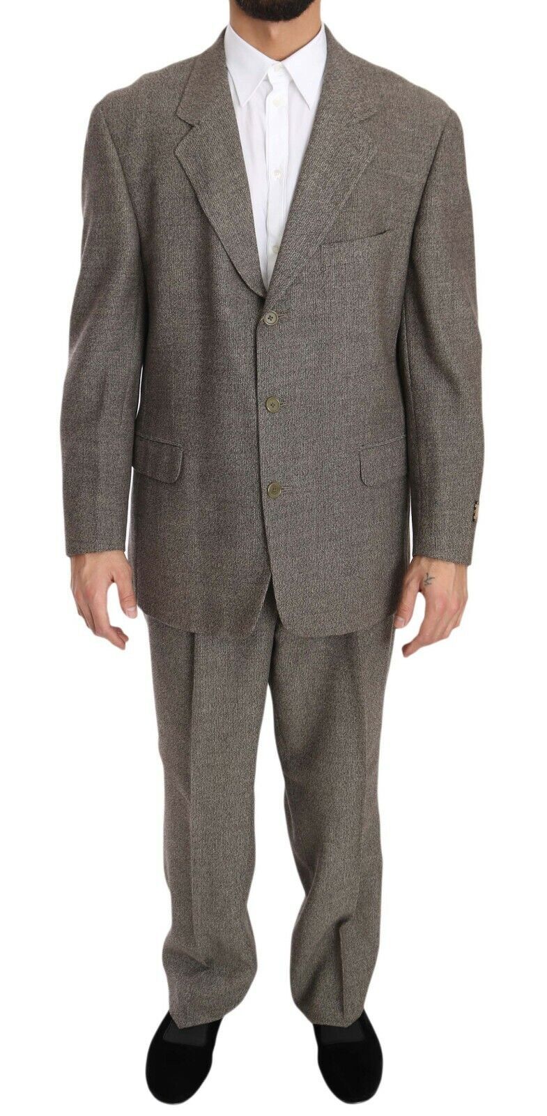 New Fendi Brown Wool Regular Single Breasted Suit