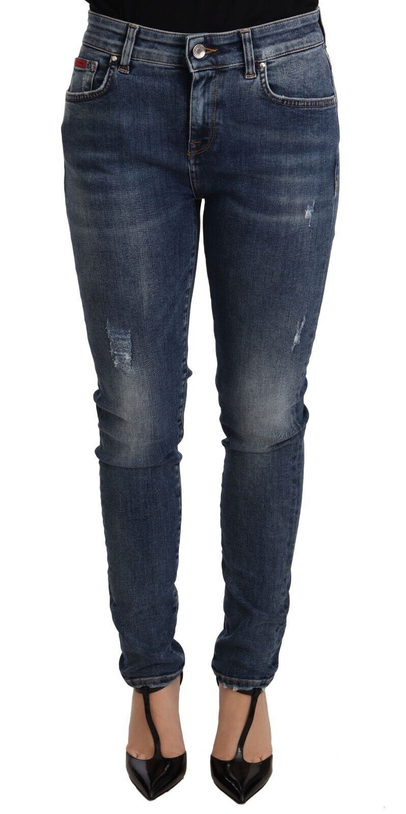 New Dolce & Gabbana Blue Wash Skinny Denim Cotton Stretch Jeans
