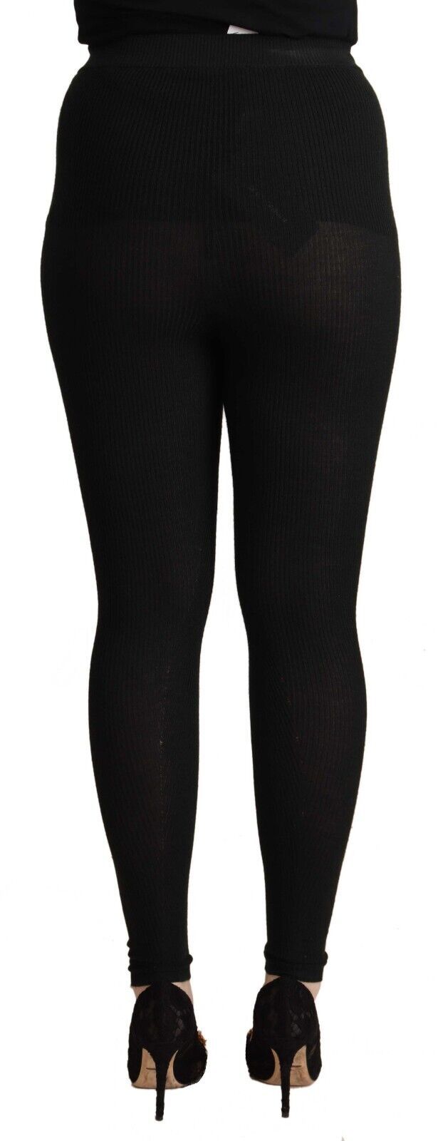 New Dolce & Gabbana Black Cashmere Stretch Waist Tights Pants
