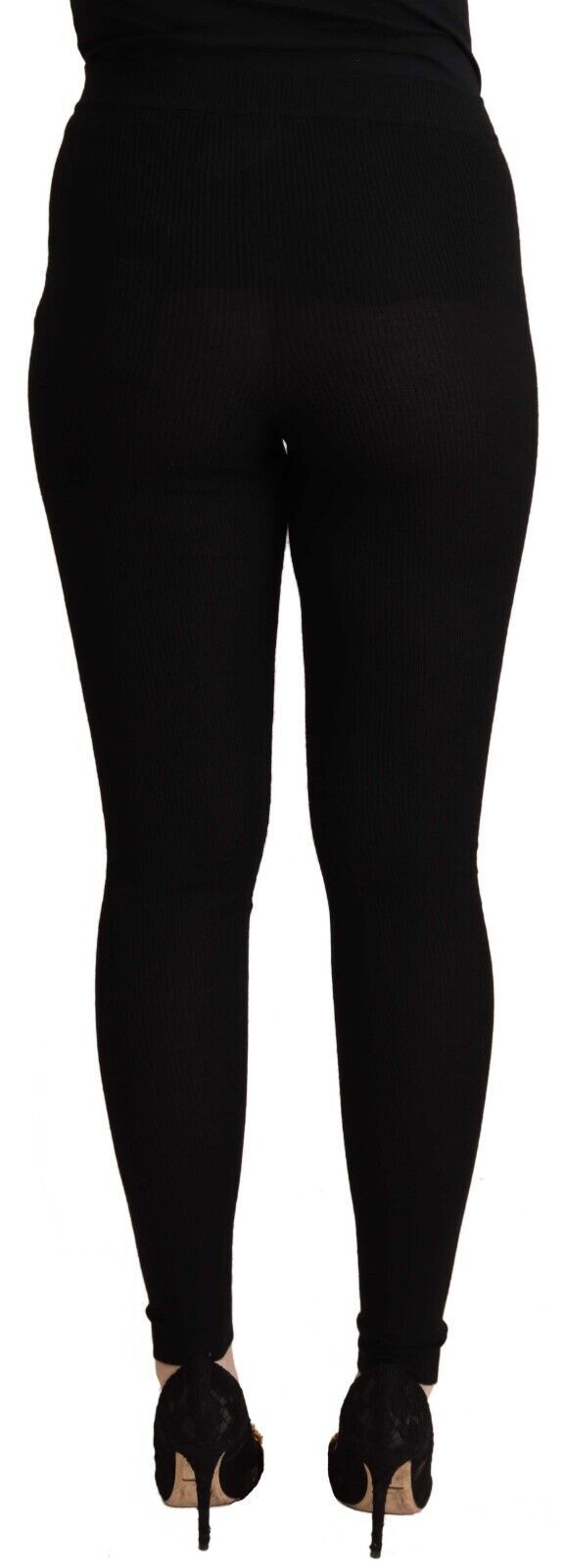 New Dolce & Gabbana Black Cashmere Stretch Waist Tights Pants