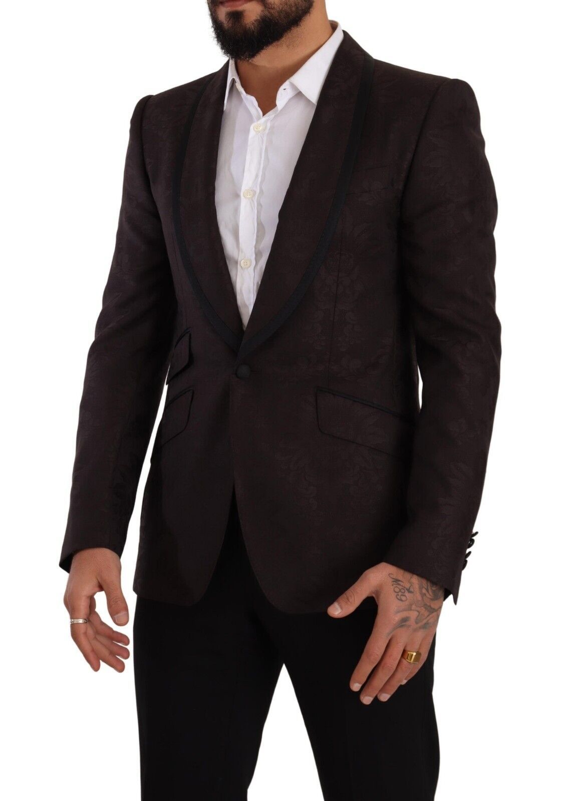 New Dolce & Gabbana Purple Jacquard Single Breasted SICILIA Blazer