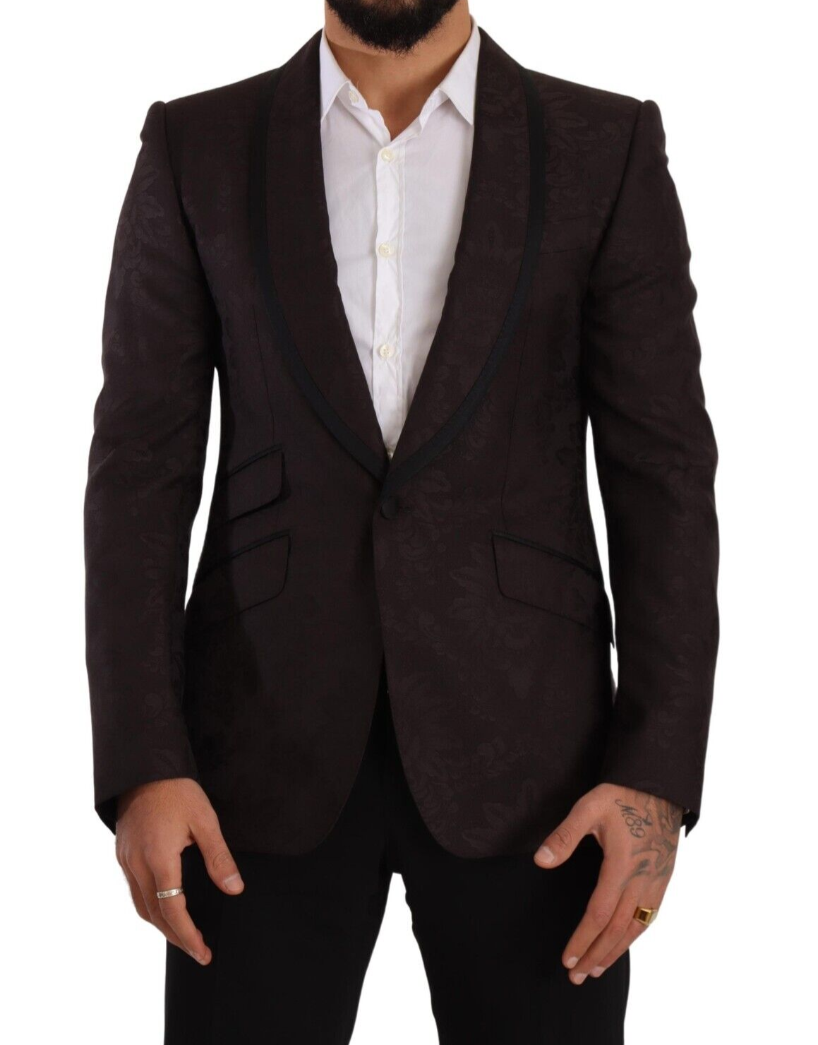 New Dolce & Gabbana Purple Jacquard Single Breasted SICILIA Blazer