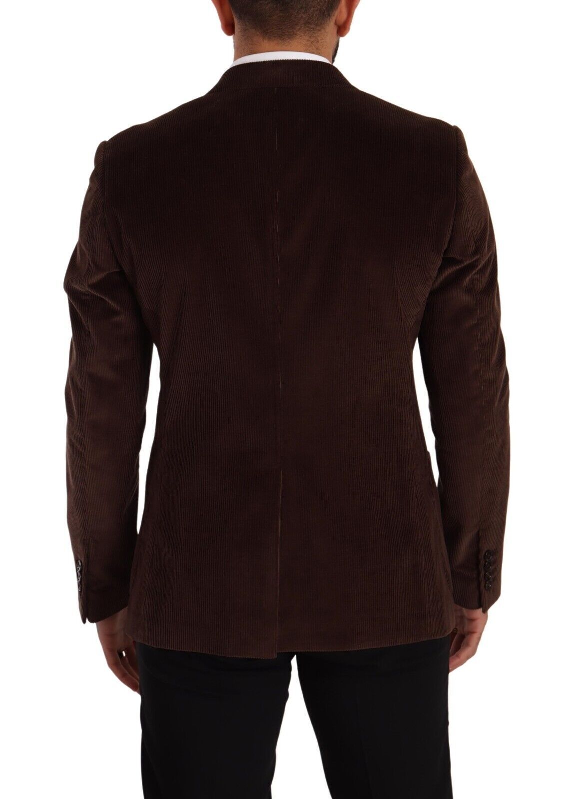 New Dolce & Gabbana Brown Corduroy Slim Fit Coat DG Logo Blazer