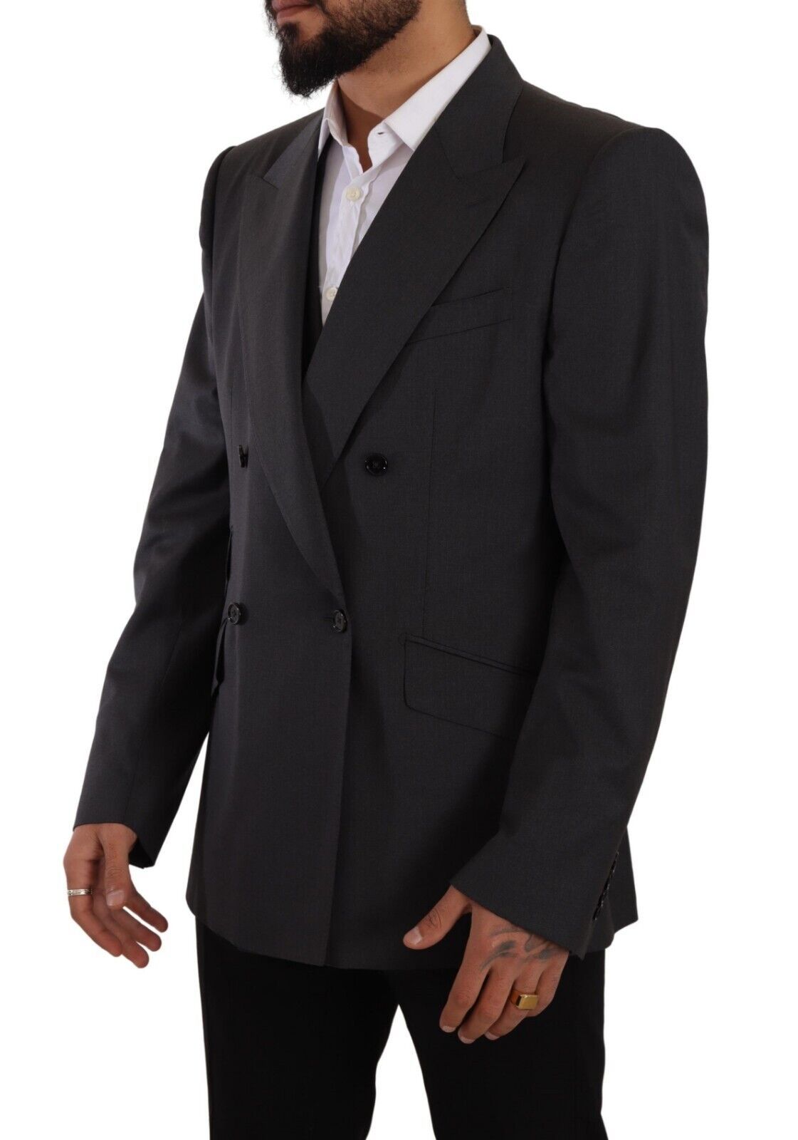 New Dolce & Gabbana Gray Double Breasted 2 Piece SICILIA Blazer