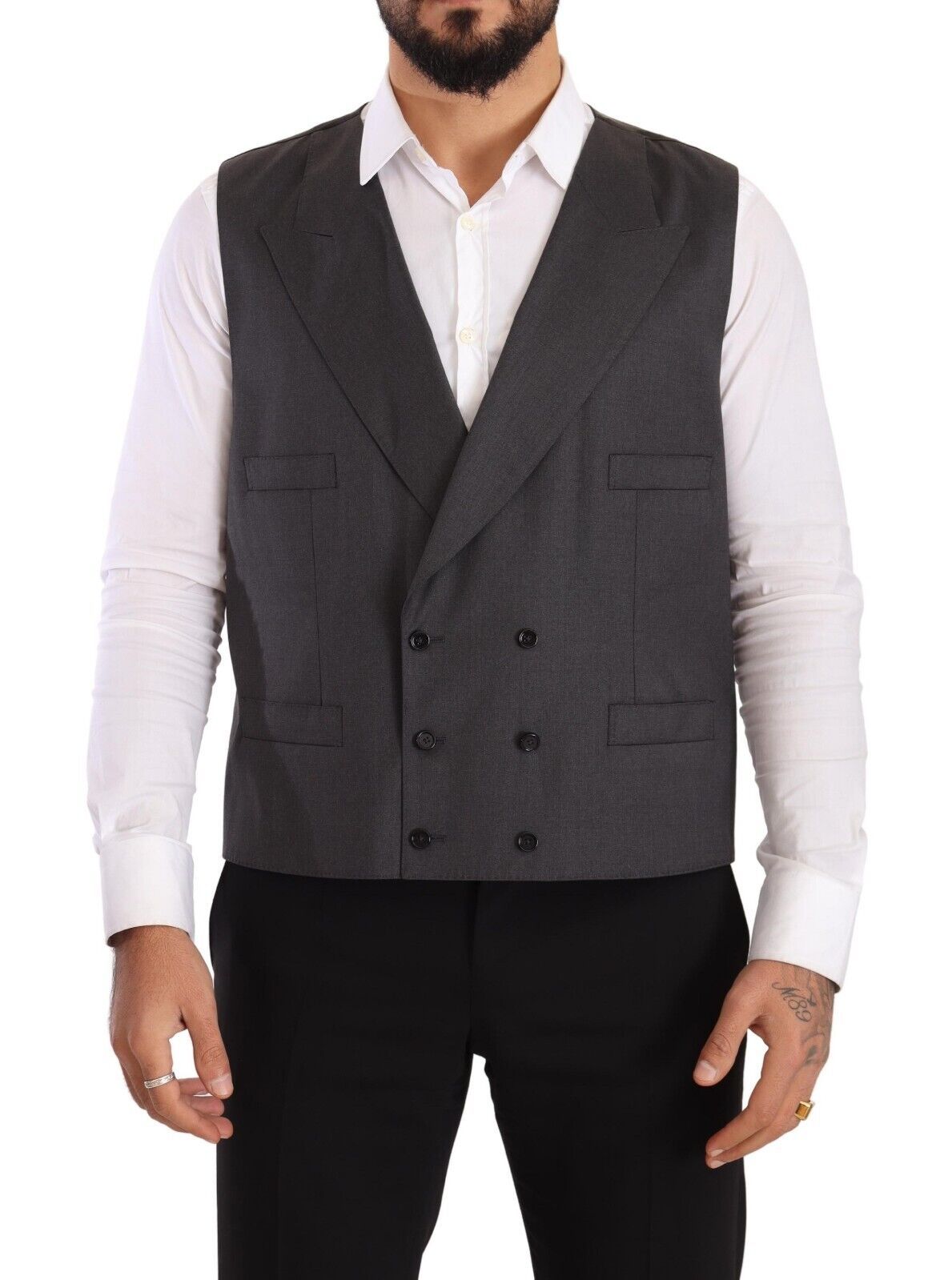 New Dolce & Gabbana Gray Double Breasted 2 Piece SICILIA Blazer