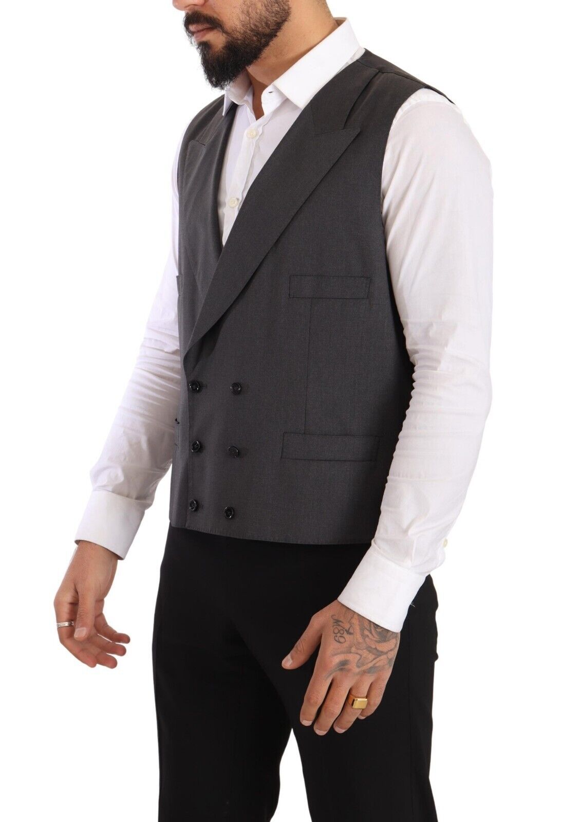 New Dolce & Gabbana Gray Double Breasted 2 Piece SICILIA Blazer