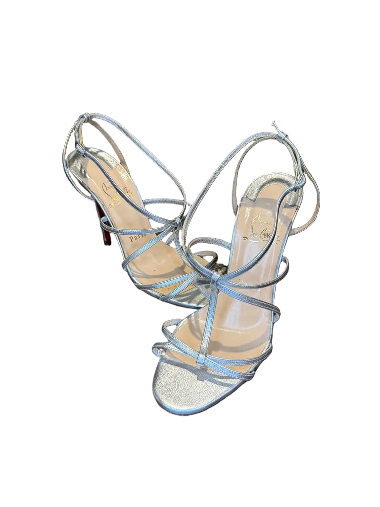 Christian Louboutin Strappy Heels Silver