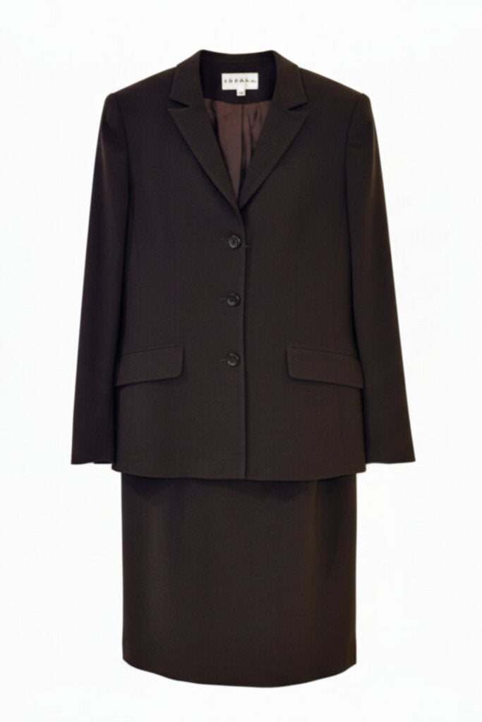Pre-Owned Freda's Black Blazer and Skirt Set Brown Women's New