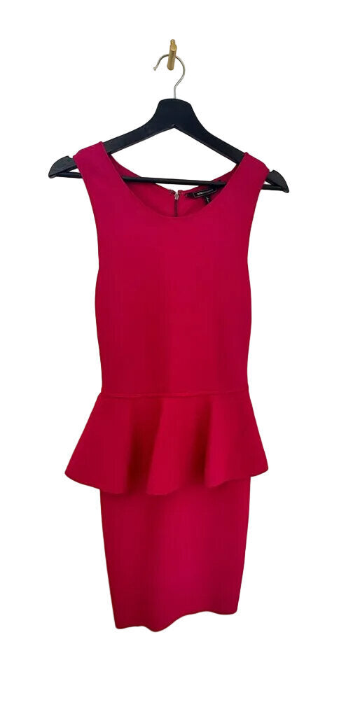 BCBGMAXAZRIA Magenta Peplum Dress