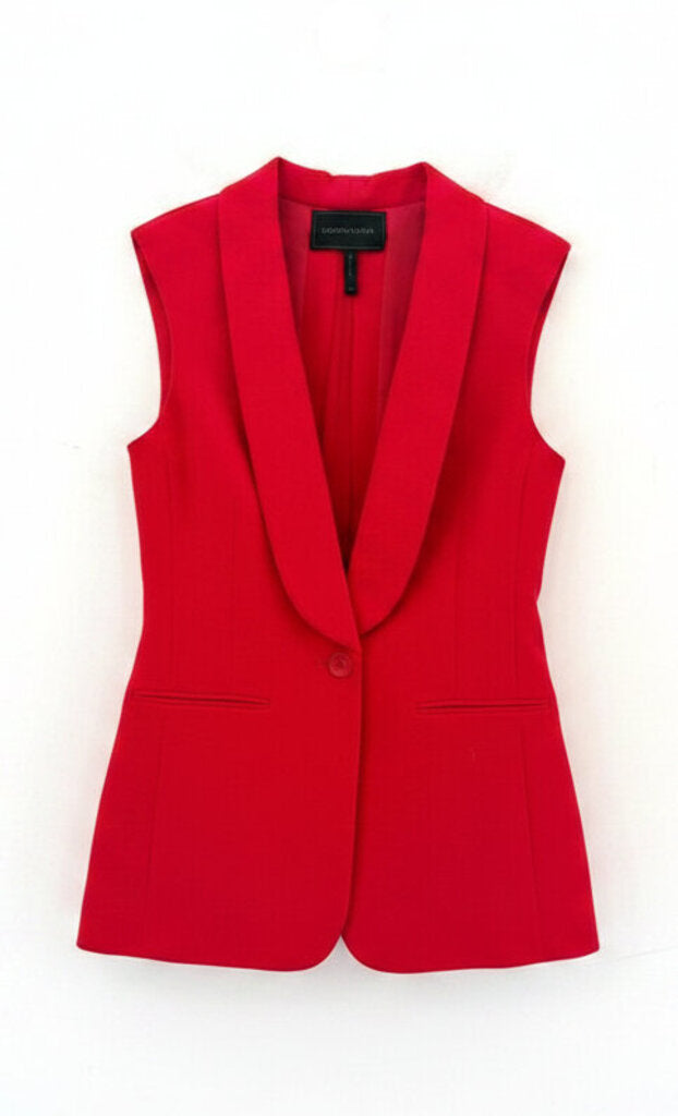 BCBGMAXAZRIA Red Sleeveless Blazer