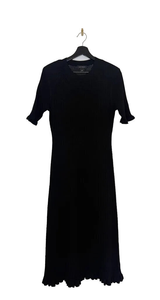Elegant Black Ribbed Dress