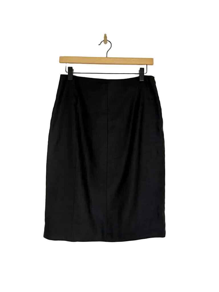Pre-Owned Deux FM Black Puff Sleeve Suit Jacket and Pencil Skirt Set Black New