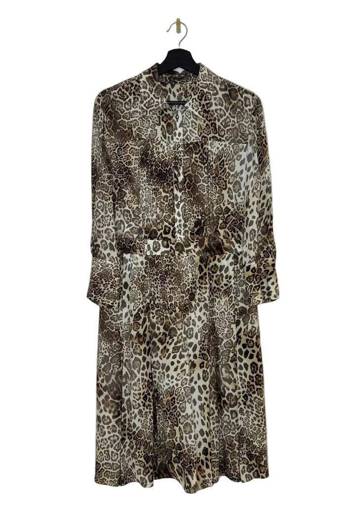 Leopard Print Button-Up Dress