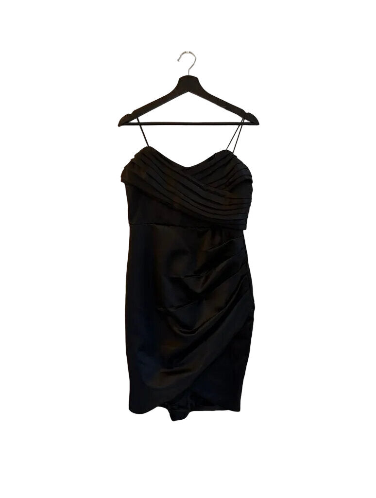 Black Cocktail Dress with Ruffled Bodice