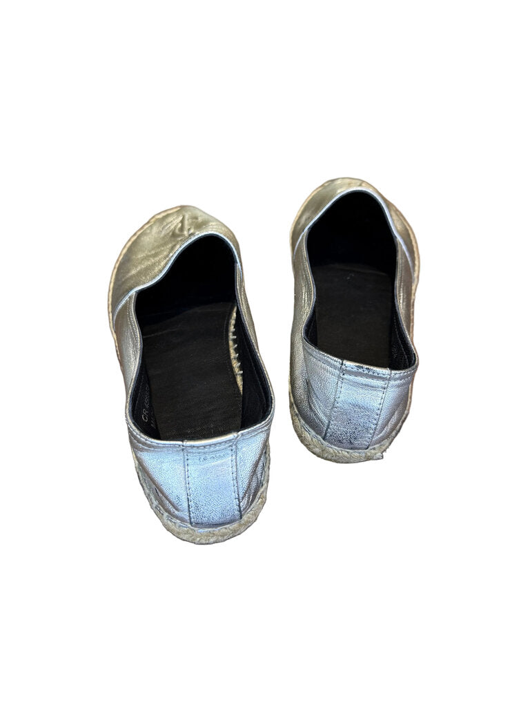 Yves Saint Laurent Metallic Espadrille Flats
